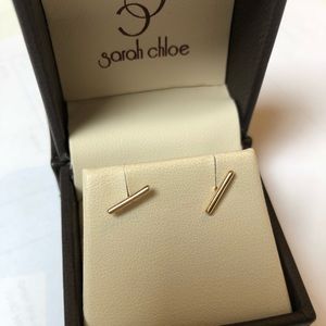 Pair of 24K Gold Bar Earrings